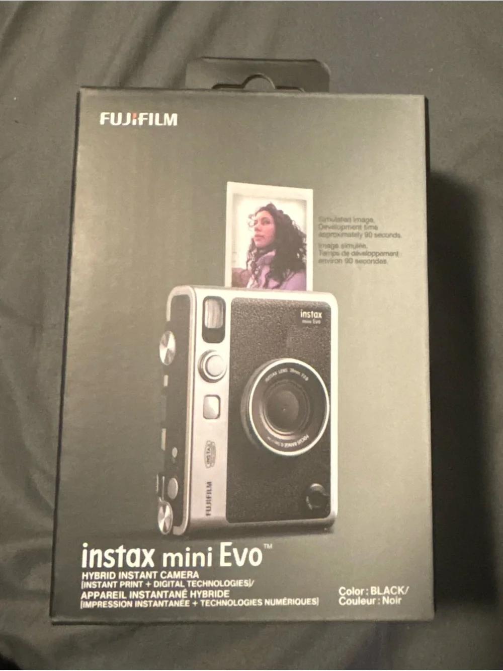 Fujifilm instax mini Evo Hybrid Instant Camera — Black & Silver
